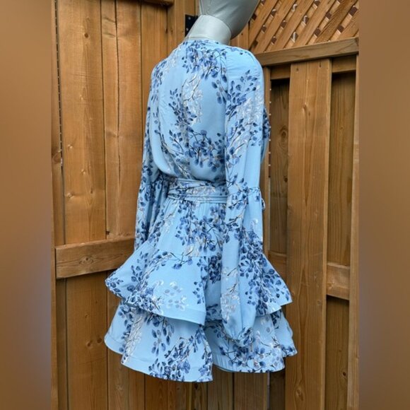 🆕 BRONX & BANCO 🧿 NWOT Bedouin Blue Poppy Tiered Mini Dress - Sz XS US - Picture 7 of 16